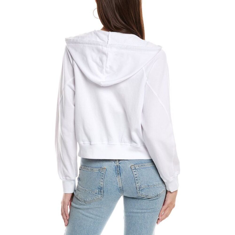 Sundry Womens Contrast Stitching Horizon Zip Hoodie, White - Picture 2 of 3